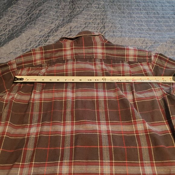 Eddie Bauer Men's Size Large Relaxed Fit Flannel Shirt Black Blue Red - Picture 7 of 10